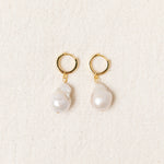 Large Baroque Pearl Gold Hoops