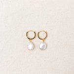 Coin Pearl Gold Hoops