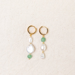 
            
                Load image into Gallery viewer, Jade Gold Hoops
            
        