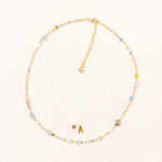 Blue Gold Initial Necklace